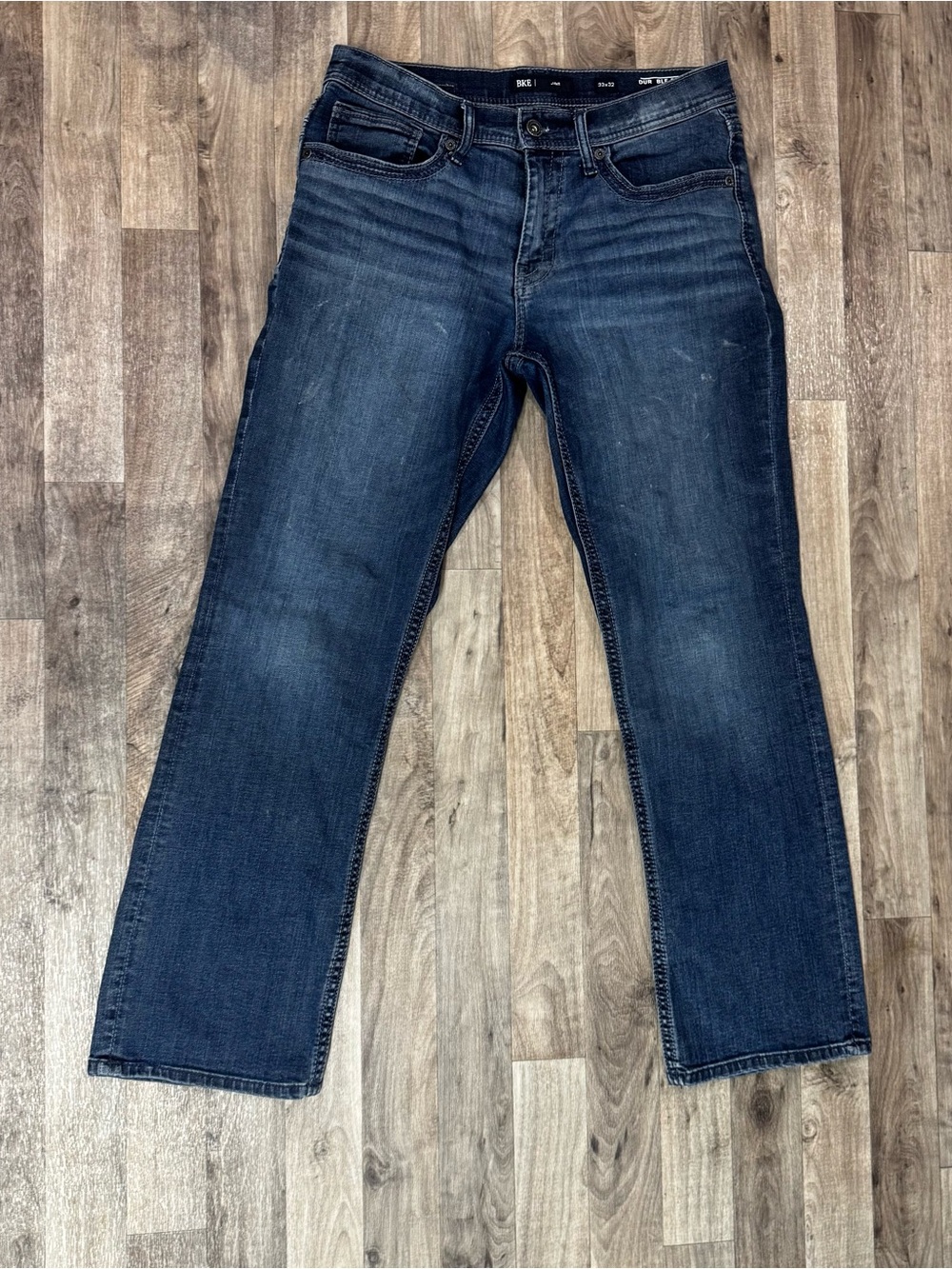 BKE Jake Men’s Jeans 33x32 Dark Wash Straight Leg Stretch Denim